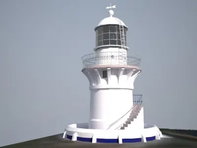 Sugarloaf Point Lighthouse Low Poly 3D model