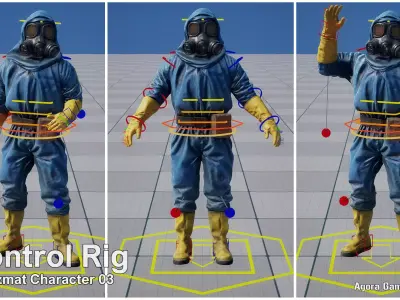 Hazmat character 03 Low-poly 3D model