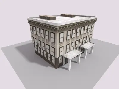 low poly city building 3D model