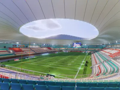 Modular  American Football Stadium Exterior Interior Props  3D model