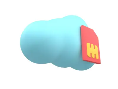 eSim Card Icon v1 001 Low-poly 3D model