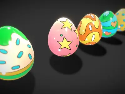 Collections Easter Eggs 5 Low-poly 3D model
