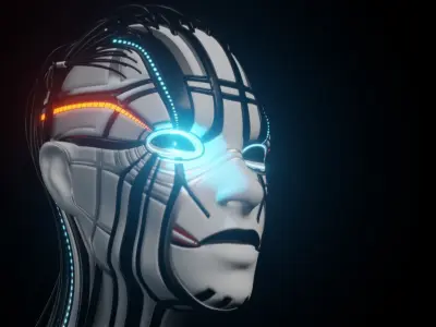 Female Robot 3D model