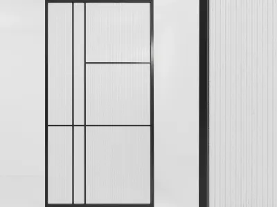 Glass partition door 79 Low-poly 3D model