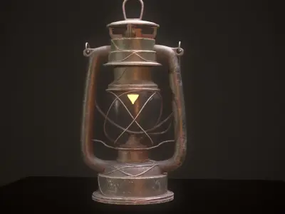 Collection of Vintage Lamp Models Low-poly 3D model