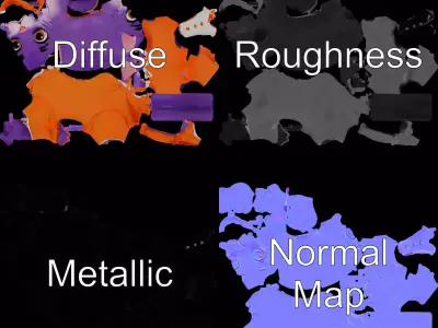 Purple Cartoon Cat in Orange Suit  Fully Rigged and Animated Low-poly 3D model