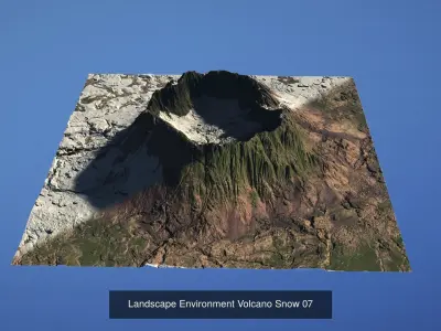 5 Landscape Environment Volcano Snow Volume 02 3D Model Pack