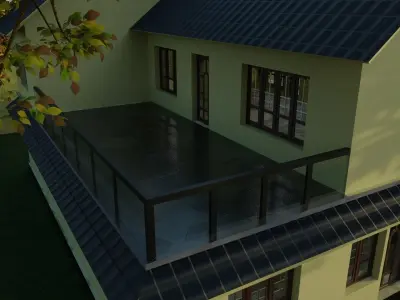 two floor house model Free low-poly 3D model