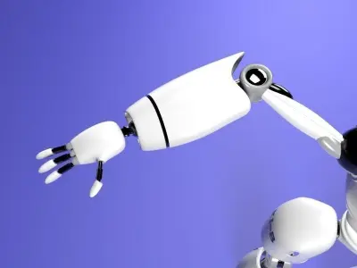 Rigged guard robot Low-poly 3D model