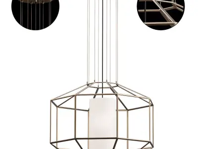 Silhouette 1 Light Gold Leaf Pendant 3D model