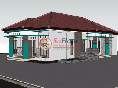House 9x17m code 508 - Sketchup 3D model 3D model 3D model