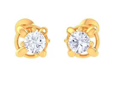 Solitaire Super Light Weight Earring Pendant Set 3D print model