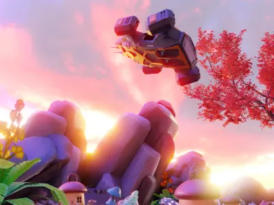 Fantasy Mushroom Village 3D model