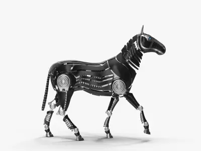 Robot horse walks 3D model