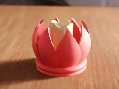 Flower Tea Light Holder V2 - 257 3D print model