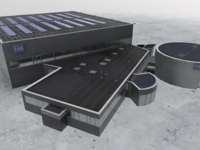 LOWS Hangar 4  Low-poly 3D model