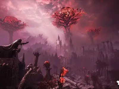 Fantasy Alien Castle Environment Low-poly 3D model