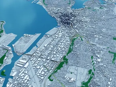 Seattle with Terrain 3D model