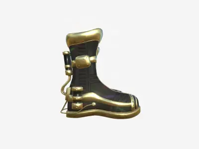SciFi Boots A04 Black Gold - Character Design Fashion Low-poly 3D model