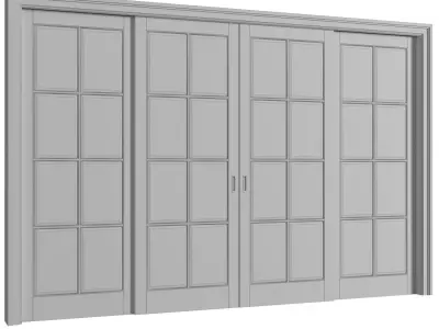 Interior sliding doors in classic style 3D model