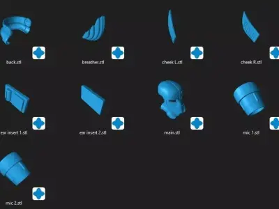 Zuke Full Size Helmet STL Files 3D print model