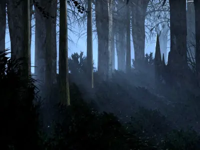 Dark Forest Animation Low-poly 3D model