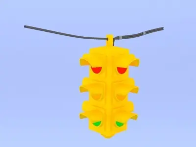 Traffic Signal Collection Low-poly 3D model