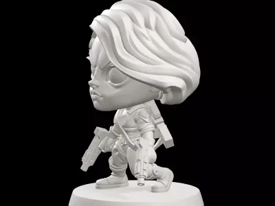 Jenny Chibi Gunslinger Titan Forge Miniature 3D print model