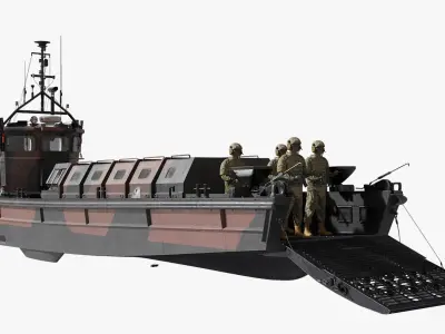  LCVP MK5 with Soldiers Rigged 