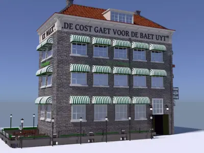 The Grasshopper coffee shop in netherlands Low-poly 3D model