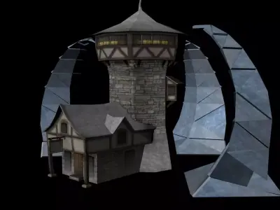 Low poly model of MMO House 3 3D model