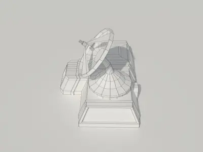 Low Poly Scifi Radar Station Low-poly 3D model