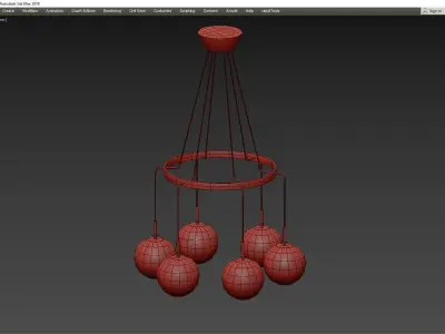 RH LANGUEDOC ROUND CHANDELIER Low-poly 3D model