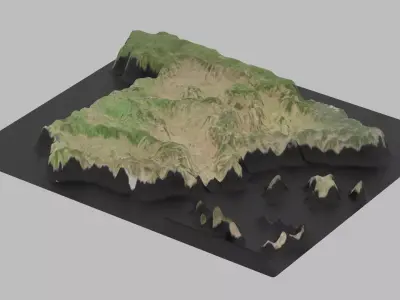 Spain Map Country Low-poly 3D model