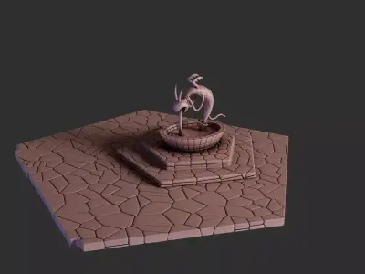 Square and Fountain - Halloween Town Project 3D Print Model 3D print model