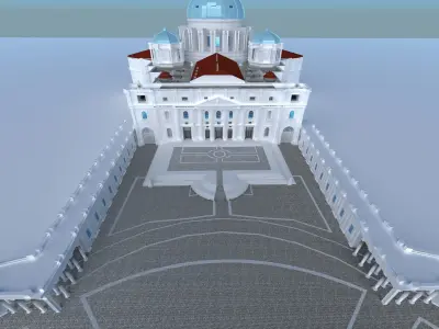 St Peters Square Church Basilica 3D model