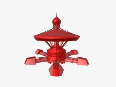 SciFi Facility C05 Red - Sci Fi Exterior Design Low-poly 3D model