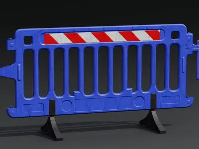 Plastic Barricade PBR Game-Ready Low-poly 3D model get