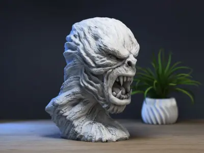 Demon scream creature Headphone Stand  Cyborg Headset Stand 3D print model
