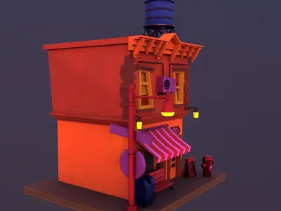 Stylize Market Scene Game Ready 3D model