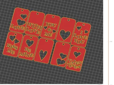 Valentines Day tags ornament gift for your loved one 3D print model