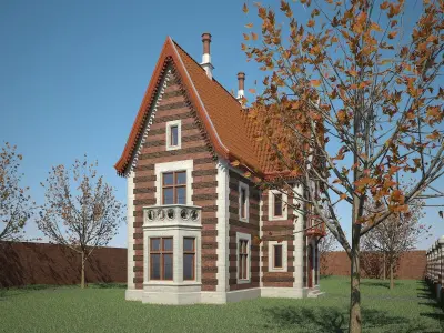 Old House with Interior 3D model