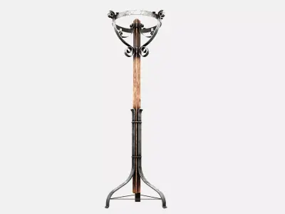 Medieval Torch Low-poly 3D model 5