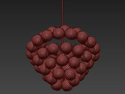 Sphaira Glass Metal Chandelier 3D model
