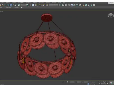 ROMANCE chandelier made of glass and gold Low-poly 3D model