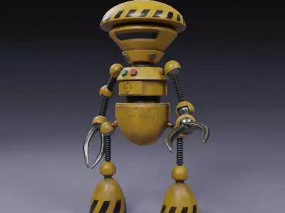 caracter low-poly 3d model   robot manipulator Low-poly 3D model