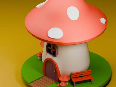 Mushroom Fairy House 3D print model
