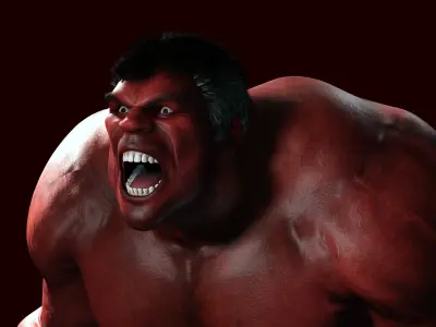 Red Hulk Low-poly 3D model