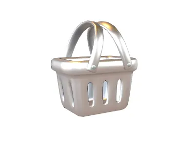 Shopping Basket Icon v1 007 Low-poly 3D model