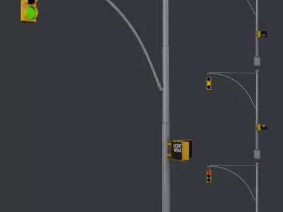 Traffic Light 02 Low Poly Game Ready Low-poly 3D model